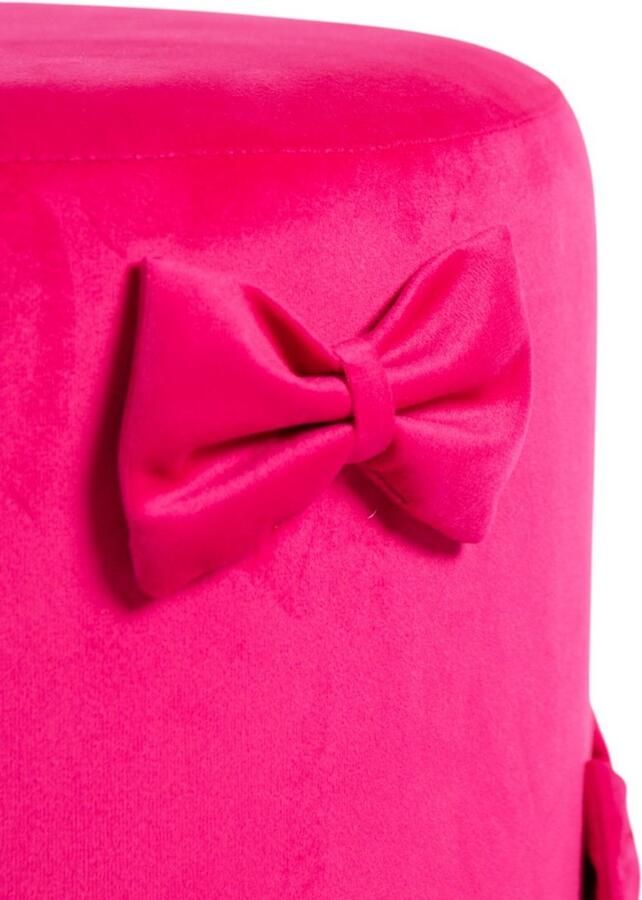 Mars & More Strik Poef fluweel fuchsia 35x35x40cm - Foto 2