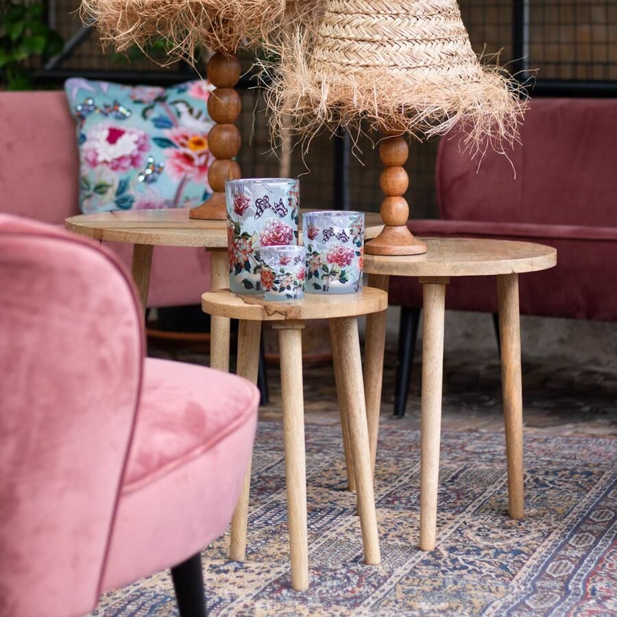 Mars & More Bijzet tafel mango hout dia 30cm