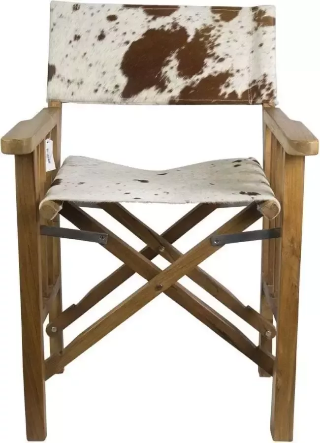 Mars & More Stoel Koeienhuid Gekleurd Leder Bont 58 5x57x84cm