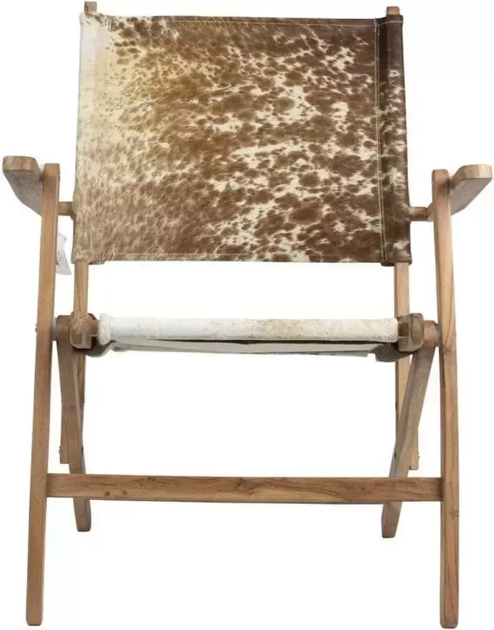 Mars & More Stoel Koeienhuid Gekleurd Leder Bont 61x61x76cm