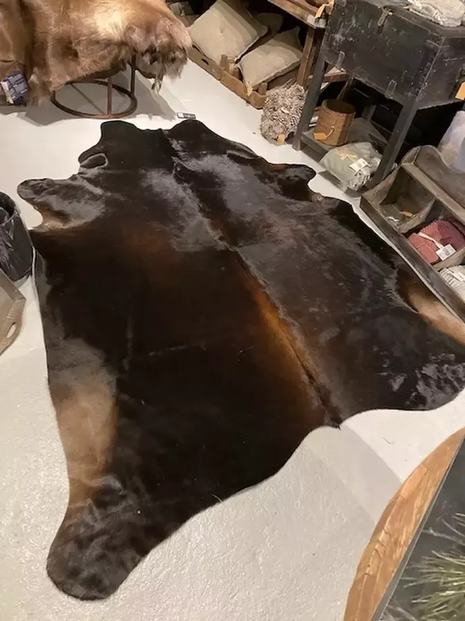 Mars & More Tapijt Vloerkleed Koeienhuid Bruin Leder Bont 180x250x0 3cm