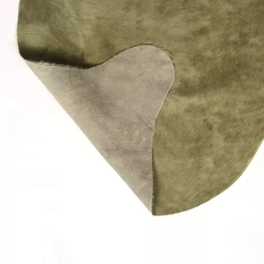 Mars & More Tapijt Vloerkleed Koeienhuid Groen Leder Bont 180x250x0 3cm
