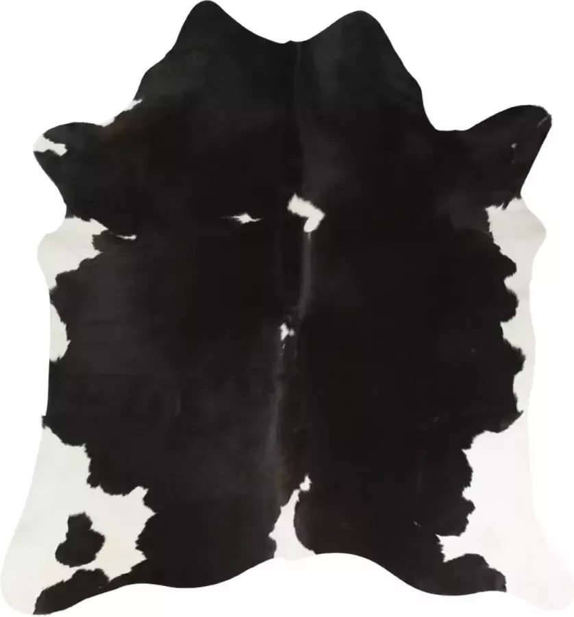 Mars & More Tapijt Vloerkleed Koeienhuid Zwart En Wit Leder Bont 180x250x0 3cm