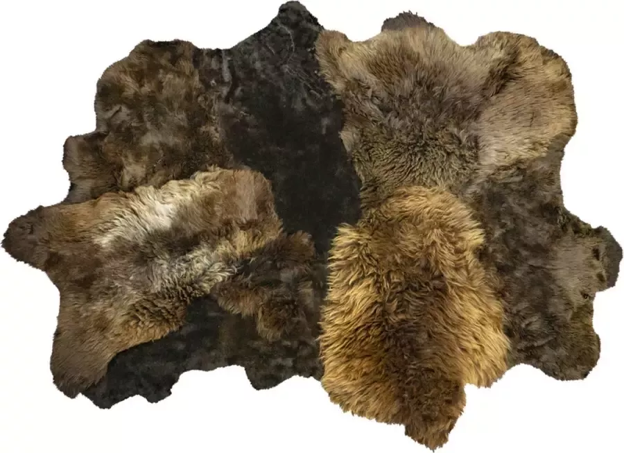 Mars & More Vloerkleed Tapijt Plaid Schapenvacht Ijsland Donker Vacht 150x200x5cm