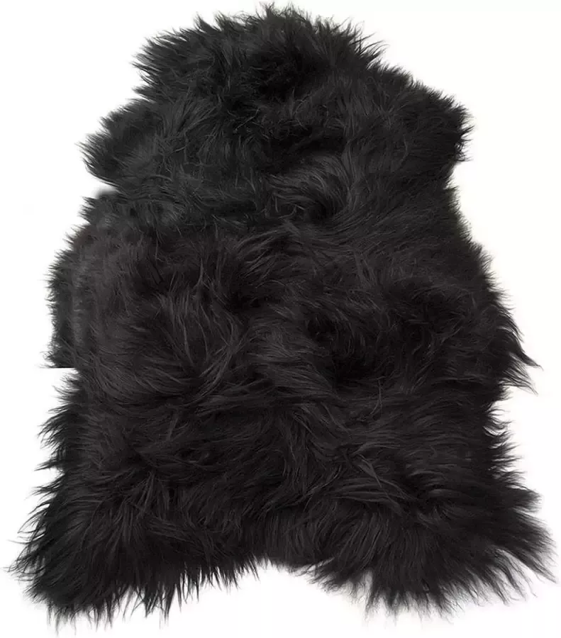 Mars & More Vloerkleed Tapijt Plaid Schapenvacht Ijsland Zwart Vacht 105x60x5cm - Foto 2