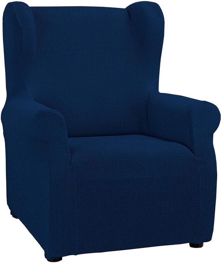 Martina Home Daytona Superelastische fauteuilhoes Multi-verstelbare polyester marineblauwe vleugelstoelhoes