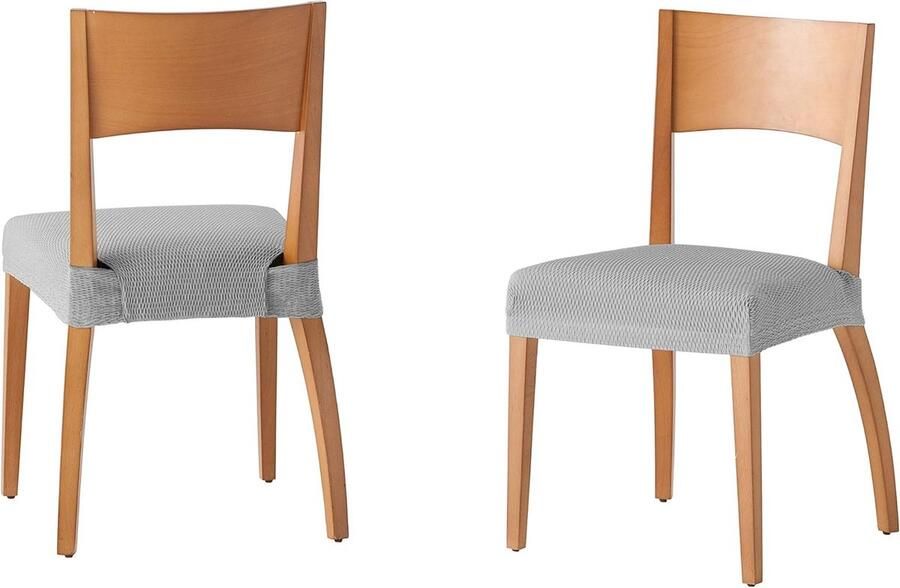 Martina Home stoelhoezen kunststof katoen elastaan grijs (soul) pak 6 ASIENTO