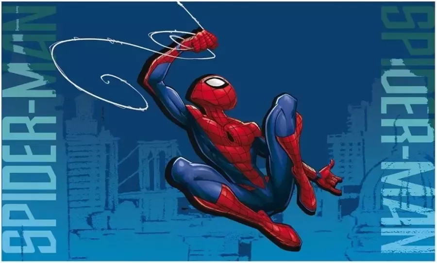 Marvel Vloerkleed Spider-man Jongens 40 X 60 Cm Blauw rood