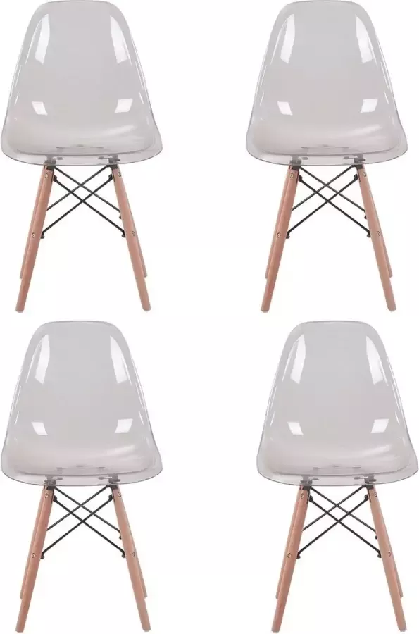 Mason Store ️ Beautiful Life ️ Eetkamerstoelen set van 4 Eetkamer Stoelen Transparant Grijs
