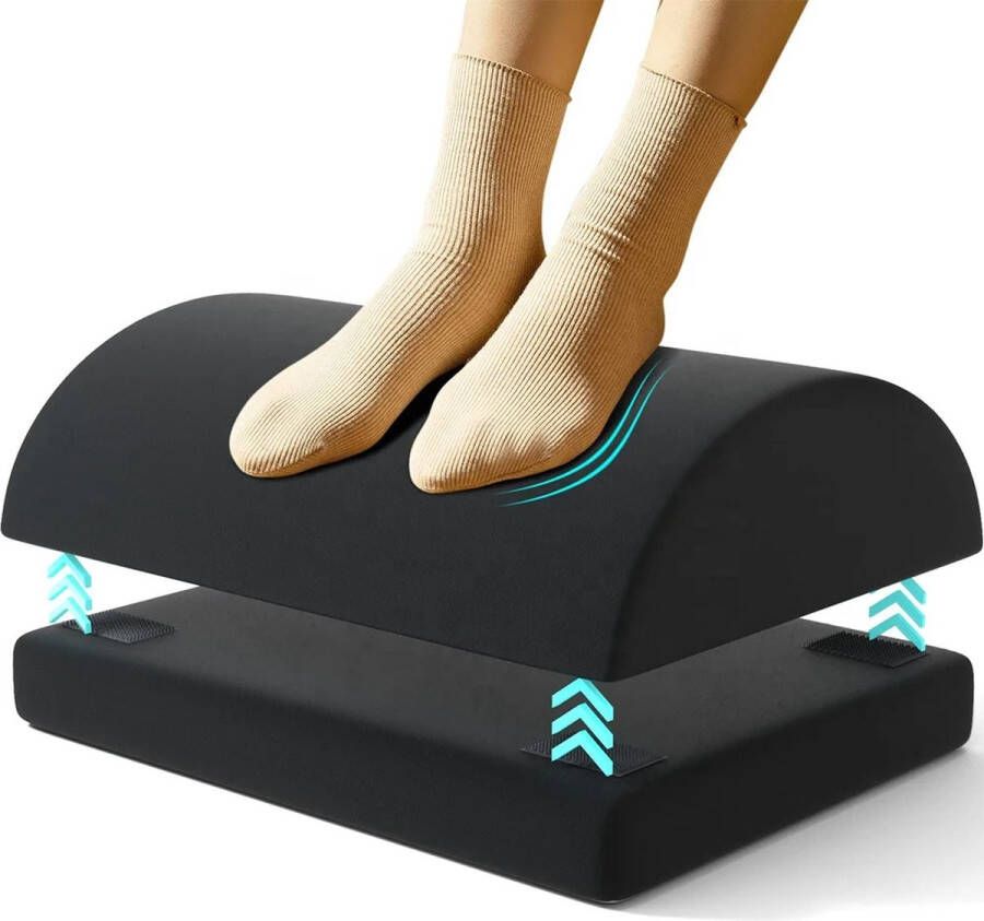 Masters øn Ergonomisch Voetensteun met Voetenvakje 2 Hoogtes Voetsteun Zwart Bureau