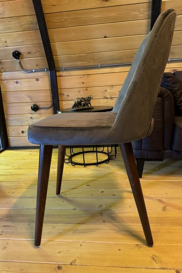 MatexBedding Eetkamer stoel Sandal grijs tijdloos design open rug velvet hout