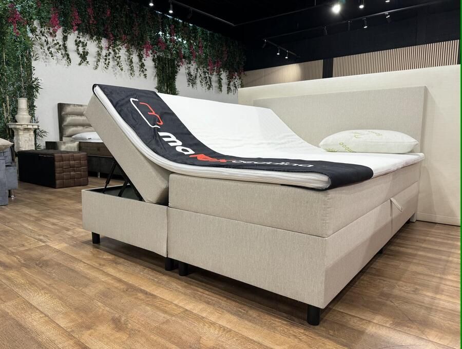 MatexBedding Luxe Opberg Boxspring Set Wings 160x200 Beige creme