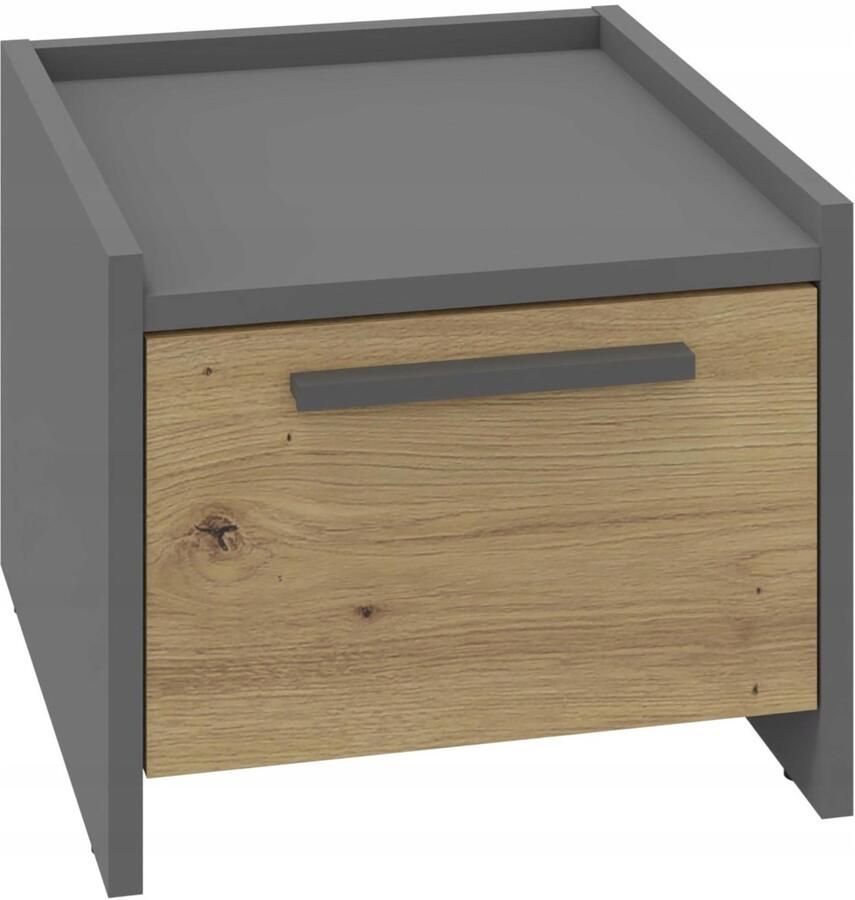 Matkam ALTIVO 1SW nachtkastje eiken-antraciet nachtkastje 1 hoge lade
