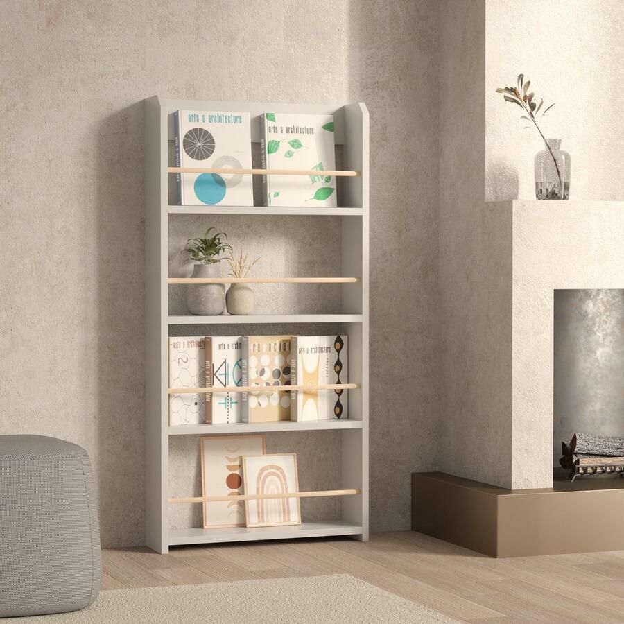 Matkam Boekenkast FRANCO wit open voor speelgoed boeken en planten