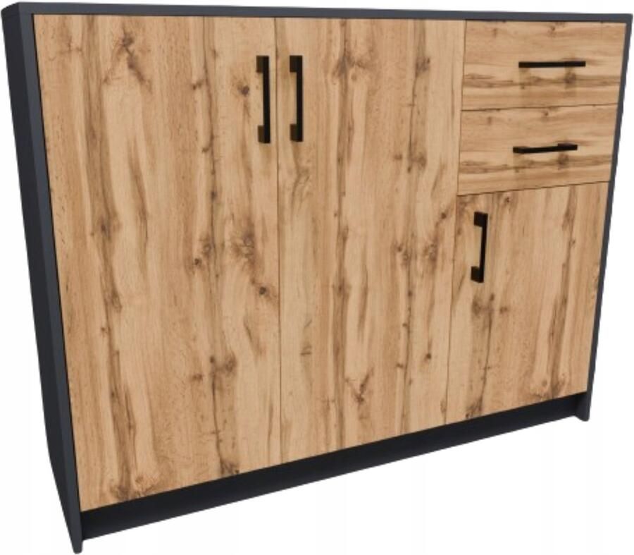 Matkam Dressoir kast 3D2S GRAFIT-WOTAN 110cm laden antraciet