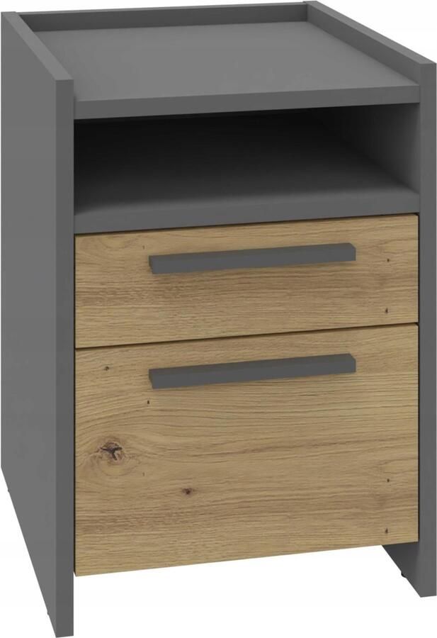 Matkam Nachtkastje ALTIVO 1SW1SNO eiken artisan-antraciet 1 hoge lade 1 lage lade