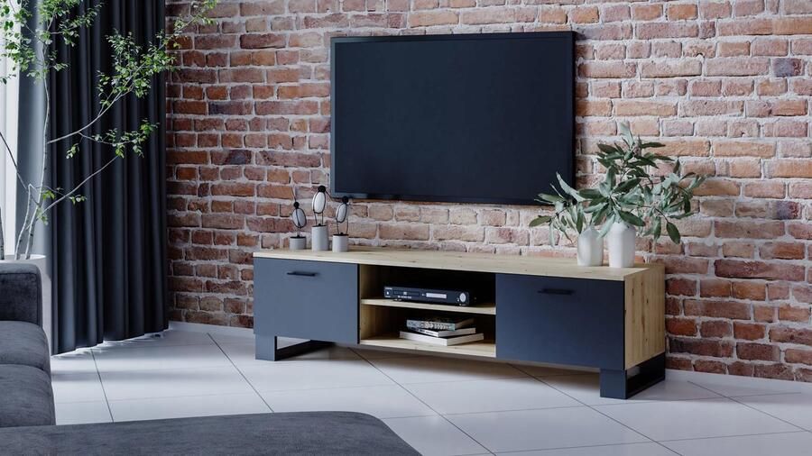 Matkam TV-meubel KLARA BIS artisan-zwart loft