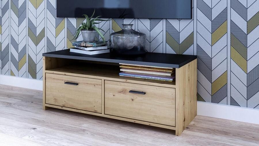 Matkam TV-meubel MILI artisan zwart kast