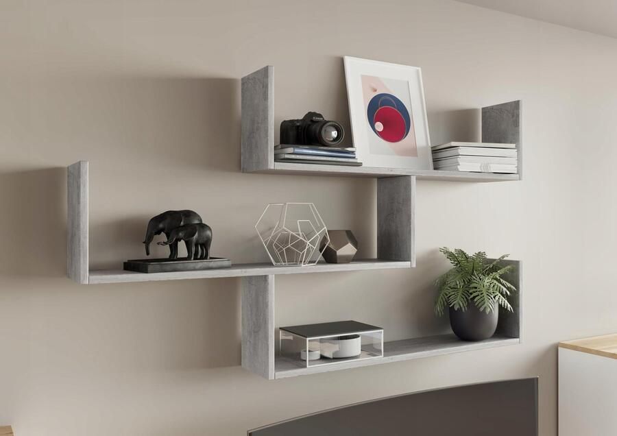 Matkam Wandplank THETA beton voor boeken en foto's