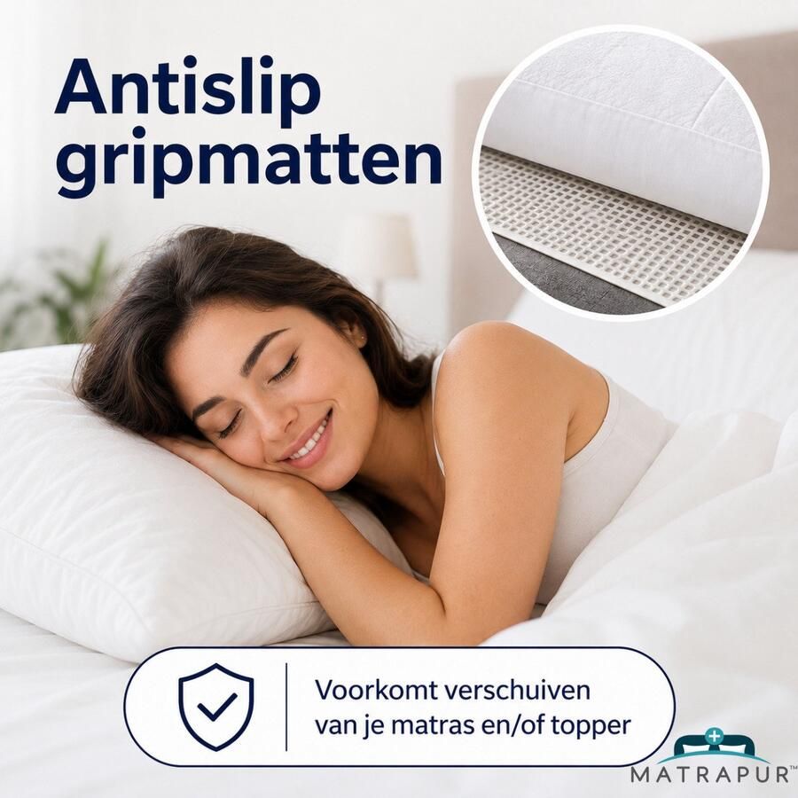 MATRAPUR Antislip Matrasonderlegger voor Boxspring Matrasbeschermer 60x170cm - Foto 2