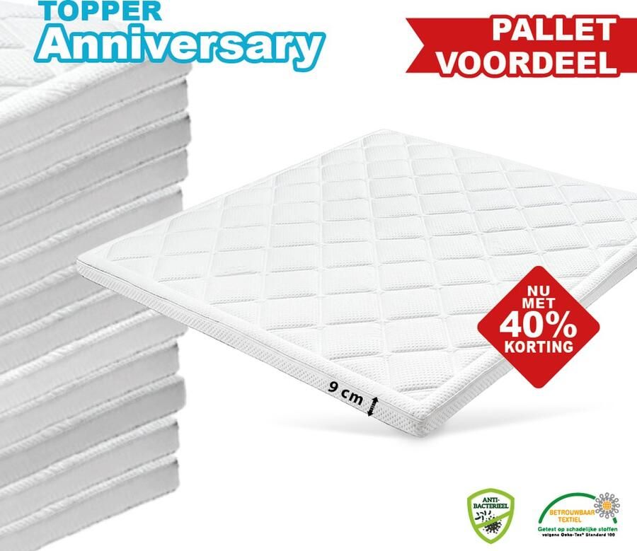 Matrasbestellen.nl Topdekmatras Topper Anniversery 180 x 210 Luxe Tencel Tijk 9 cm dik - Foto 2