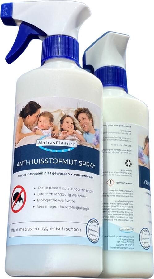 Matrascleaner Anti-Huisstofmijt spray 500ml Matras reiniger