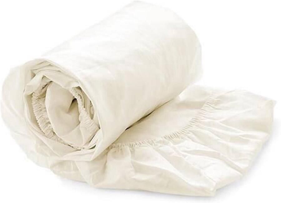 MatrasDirect Hoeslaken Percal Katoen Topdekmatras Ecru 80x200 100% katoen Oeko-Tex gecertificeerd - Foto 2