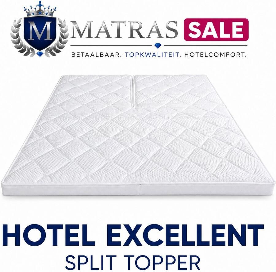 Matrassale Hotel Excellent Nasa Split Topper 160x200 (Enkel Split) Split Topper Traagschuim Topdekmatras Topmatras Memoryfoam Tencel Hoes Afneembaar Wit Zacht- Hotelcomfort - Foto 2