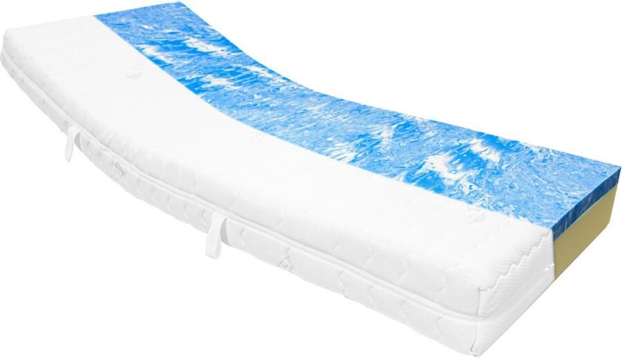 Matrassies Ergo-GEL 50 GEL matras H2 zacht eenpersoons 90x210 5 cm gel laag SG50 2D HR koudschuim SG50 21cm dik Tijk wasbaar op 60 graden gewatteerd met 400 g m² Thermostar