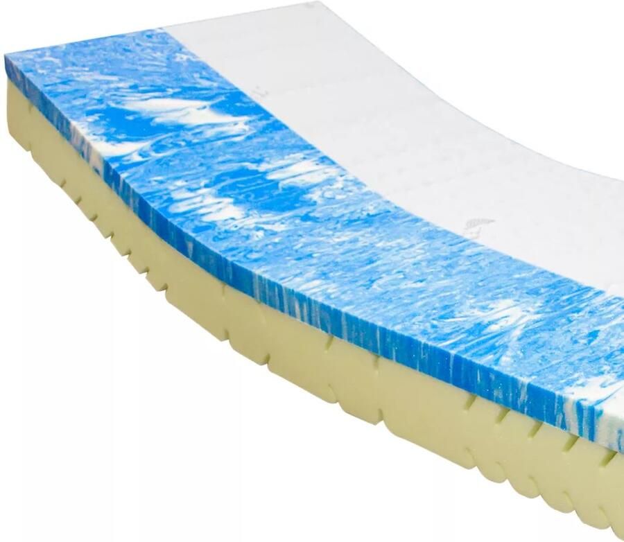 Matrassies Ergo-GEL 50 GEL matras H3 Middel stevig eenpersoons 90x220 5 cm gel laag SG50 2D HR koudschuim SG50 21cm dik Tijk wasbaar op 60 graden gewatteerd met 400 g m² Thermostar