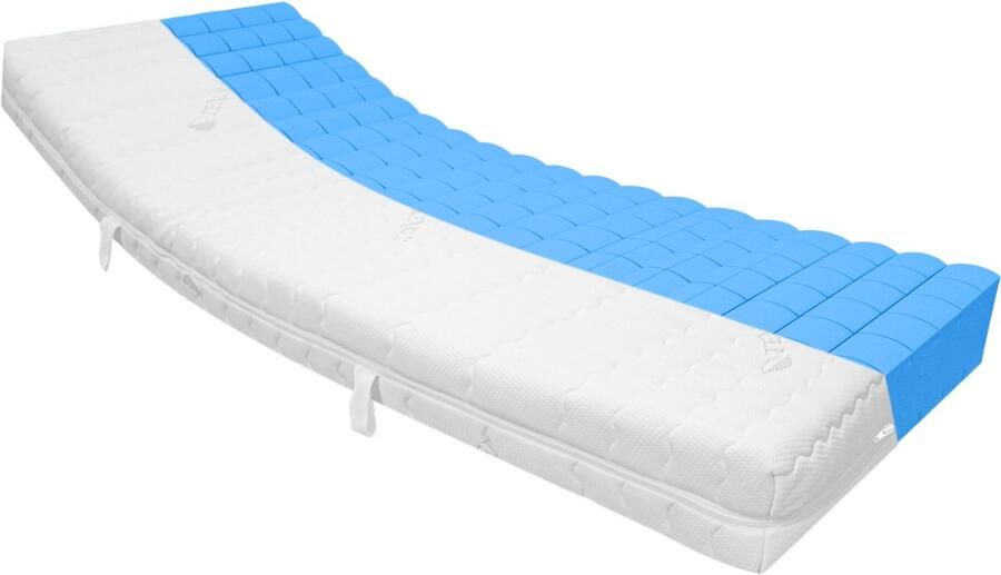 Matrassies Ergo-HR60 Koudschuim matras H2 zacht eenpersoons 80x220 HR60 koudschuim SG 60 7 zone 3D ingesneden kern 22cm dik Tijk wasbaar op 60 graden gewatteerd met 400 g m² Thermostar