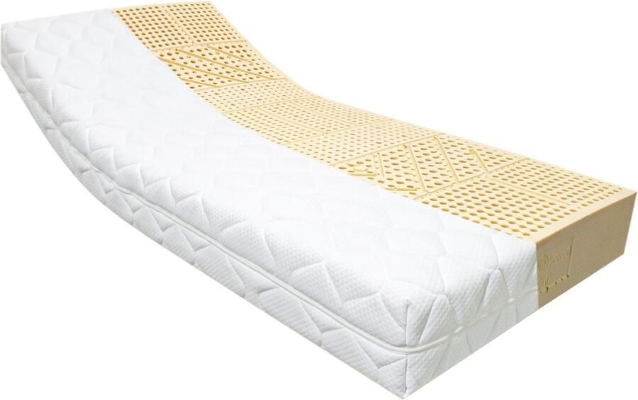 Matrassies Ergo-Natuurlatex 100% Natuurlatex matras SG70 H2 zacht natuurrubber matras eenpersoons 90x220 22cm dik Dunlop latex van Latexco Natuurlijke tijk gewatteerd met zuiver scheerwol