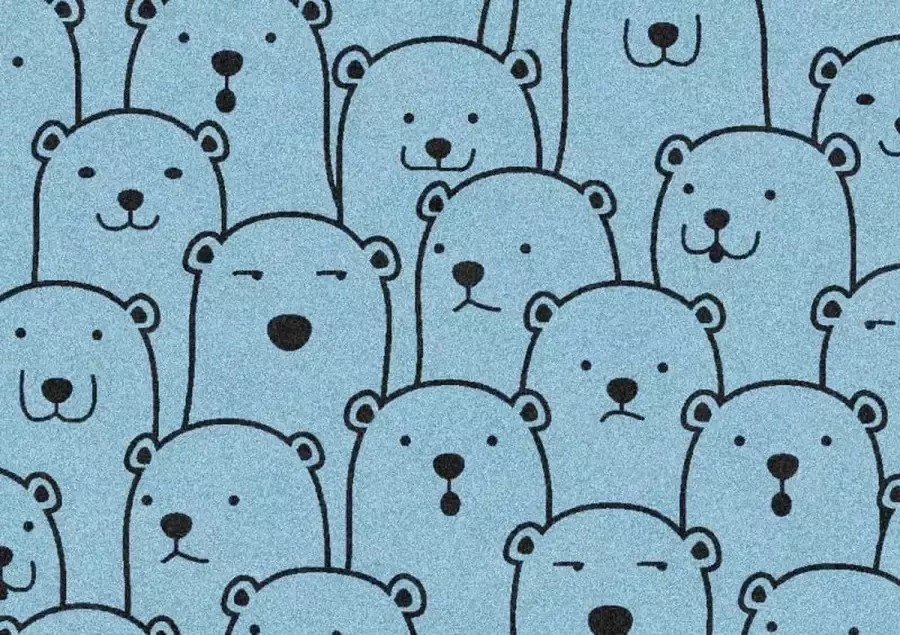 MatStyles Kinder Vloerkleed Tapijt Mat kinderkamer Beer Wasbaar Antislip 85 x 60 cm