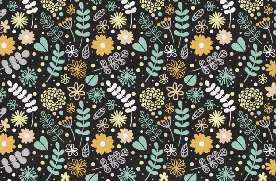 MatStyles Mat Vloermat Vloerkleed Tapijt Kind Kinderkamer Botanisch Wasbaar Antislip -175 x 115 cm