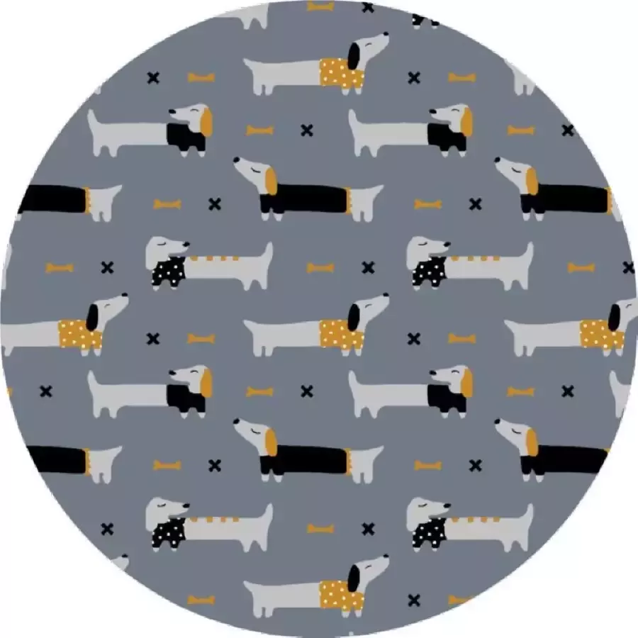 MatStyles Mat Vloermat Vloerkleed Tapijt Kind Kinderkamer Honden Rond Wasbaar Antislip 150 x 150 cm