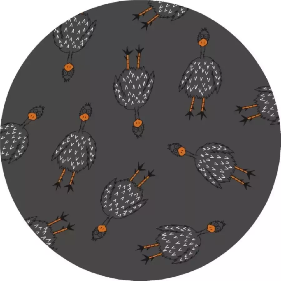 MatStyles Mat Vloermat Vloerkleed Tapijt Kind Kinderkamer Kip Rond Wasbaar Antislip 150 x 150 cm