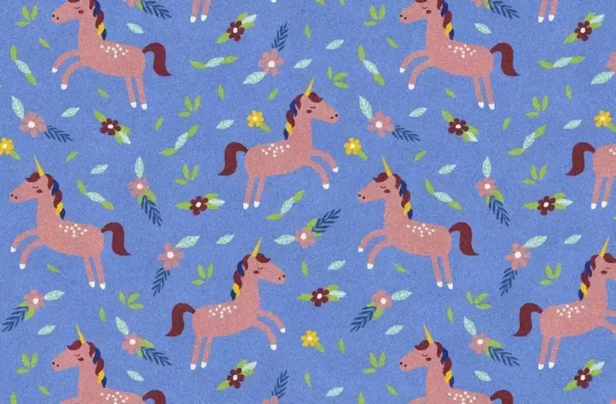 MatStyles Mat Vloermat Vloerkleed Tapijt Kind Kinderkamer Unicorn Wasbaar Antislip 175 x 115 cm