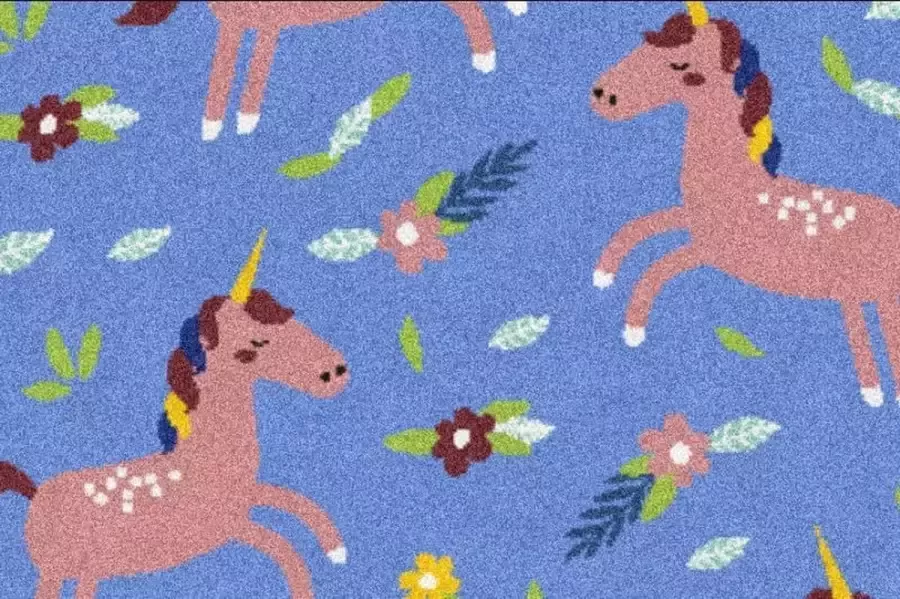 MatStyles Mat Vloermat Vloerkleed Tapijt Kind Kinderkamer Unicorn Wasbaar Antislip 75 x 50 cm