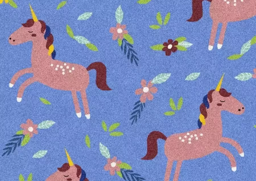 MatStyles Mat Vloermat Vloerkleed Tapijt Kind Kinderkamer Unicorn Wasbaar Antislip 85 x 60 cm