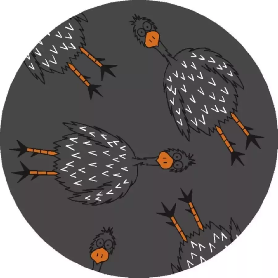 MatStyles Rond Kinder Vloerkleed Tapijt kinderkamer Kip Wasbaar Antislip 75 x 75 cm