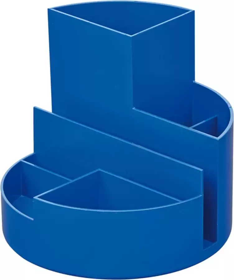 Maul bureauorganizer pennenbak Roundbox Ø14x12.5cm 7-vaks 85% gerecycled kunststof blauw - Foto 2