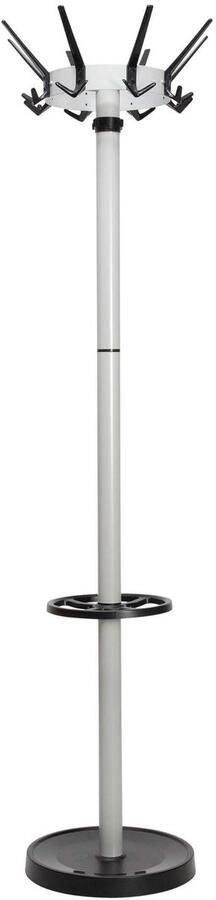 Maul kapstok caligo metaal hoogte 175 cm 32 kledinghaken met parapluhouder zilver