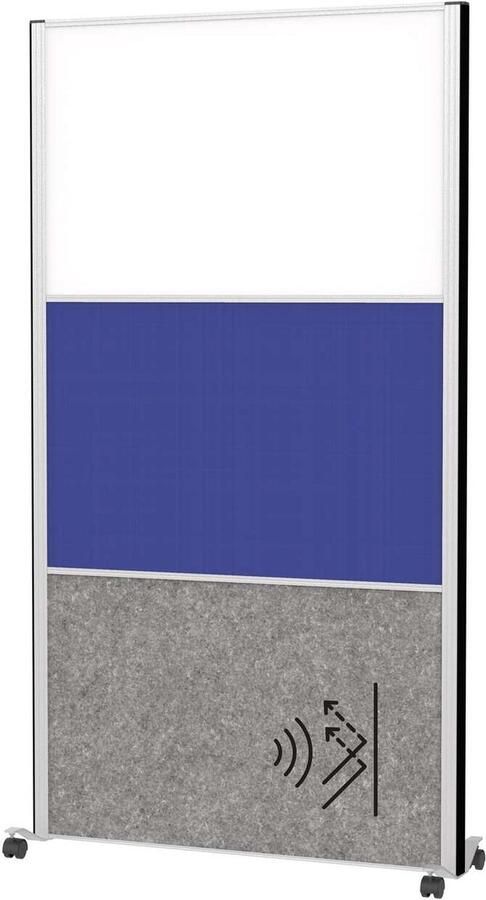 MAUL connecto scheidingswand 100 x 182 cm akoestisch met wielen zilver 1 stuk