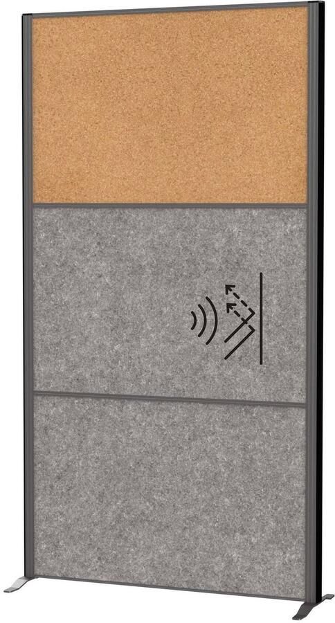 MAUL connecto scheidingswand 100 x 182 cm akoestisch standvoet anthraciet 1 stuk