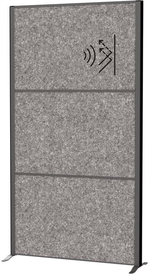 MAUL connecto scheidingswand 100 x 182 cm akoestisch standvoet anthraciet 1 stuk