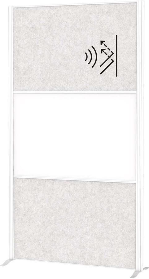 MAUL connecto scheidingswand 100 x 182 cm akoestisch standvoet wit 1 stuk