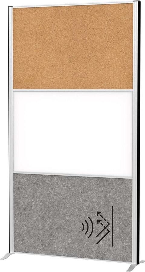 MAUL connecto scheidingswand 100 x 182 cm akoestisch standvoet zilver 1 stuk