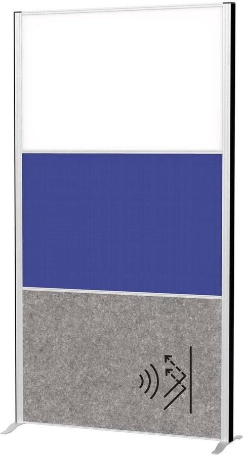 MAUL connecto scheidingswand 100 x 182 cm akoestisch standvoet zilver 1 stuk
