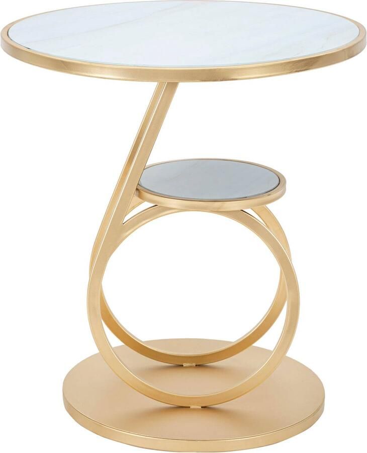 Mauro Ferretti Bijzettafel rond gouden frame Ø 55 cm