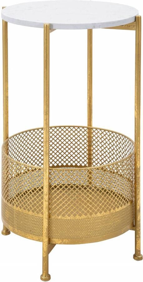Mauro Ferretti Salontafel met mand gouden frame Ø 35 cm